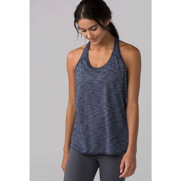Lululemon Essential Racerback Loose Fit Heathered Blue Yoga Tank - Picture 2 of 9